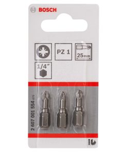 Punta POZIDRIV 1X25mm.3U. BOSCH 2607.001.554-000