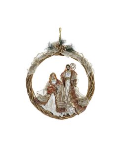 Corona de Navidad DKD Home Decor Poliéster (30 x 5 x 30 cm)