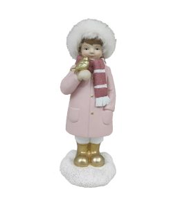 Adorno Navideño DKD Home Decor Resina Niñas (4 x 4 x 9,5 cm) (2 Unidades)