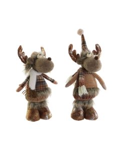 Adorno Navideño DKD Home Decor Marrón Reno 14 x 12 x 35 cm (2 Unidades)