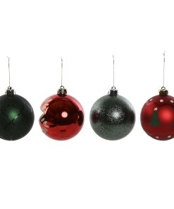Bolas de Navidad Home ESPRIT Rojo Dorado Polietileno 32,5 x 8 x 32,5 cm (16 Piezas)