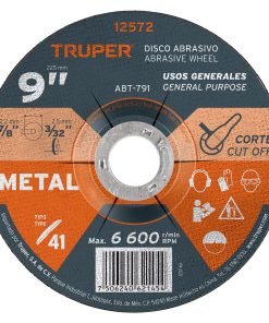 Disco de 9″ para corte de metal, tipo 41, Truper ABT-791 12572