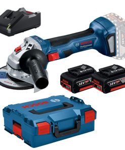 Amoladora Bosch GWS 18V-7 Professional – 2 Baterias Bosch 18V 4.0Ah + Cargador Bosch GAL 18V-40
