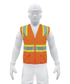 Chaleco de seguridad naranja max visibilidad y 6 bolsas Truper CHS-700N 13475