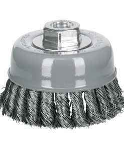 Carda copa 4″ alambre trenzado grueso, Multi-rosca, Truper CT-610MRX 100855