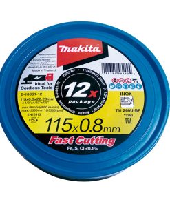 DISCO ABRA CORTE INOX 4.5″x 0.8mm.(Z60U) ESPECIAL P/INALAMBRICO Makita E-10861