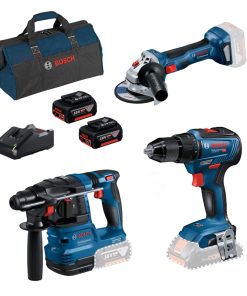 Kit Bosch GSR 18V-55 + GBH 18V-22 + GWS 18V-7 + 2x4ah