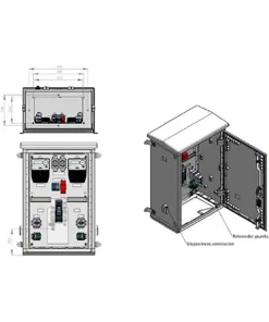 CPM-2MDT-AE FINCAS CON 2 SUMINISTROS MONOFÁSICOS 782x536x340 DERIVACIÓN EN «T» (P ≤ 2×15 kW)