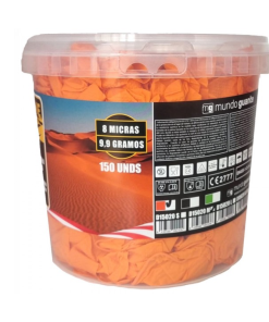 Cubo de 150 Guantes de Nitrilo Naranja Diamantado