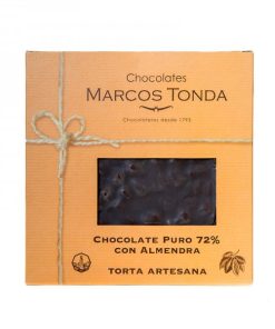 Torta Chocolate Negro Con Almendras | 72% Cacao | 200 gramos – Pack 2